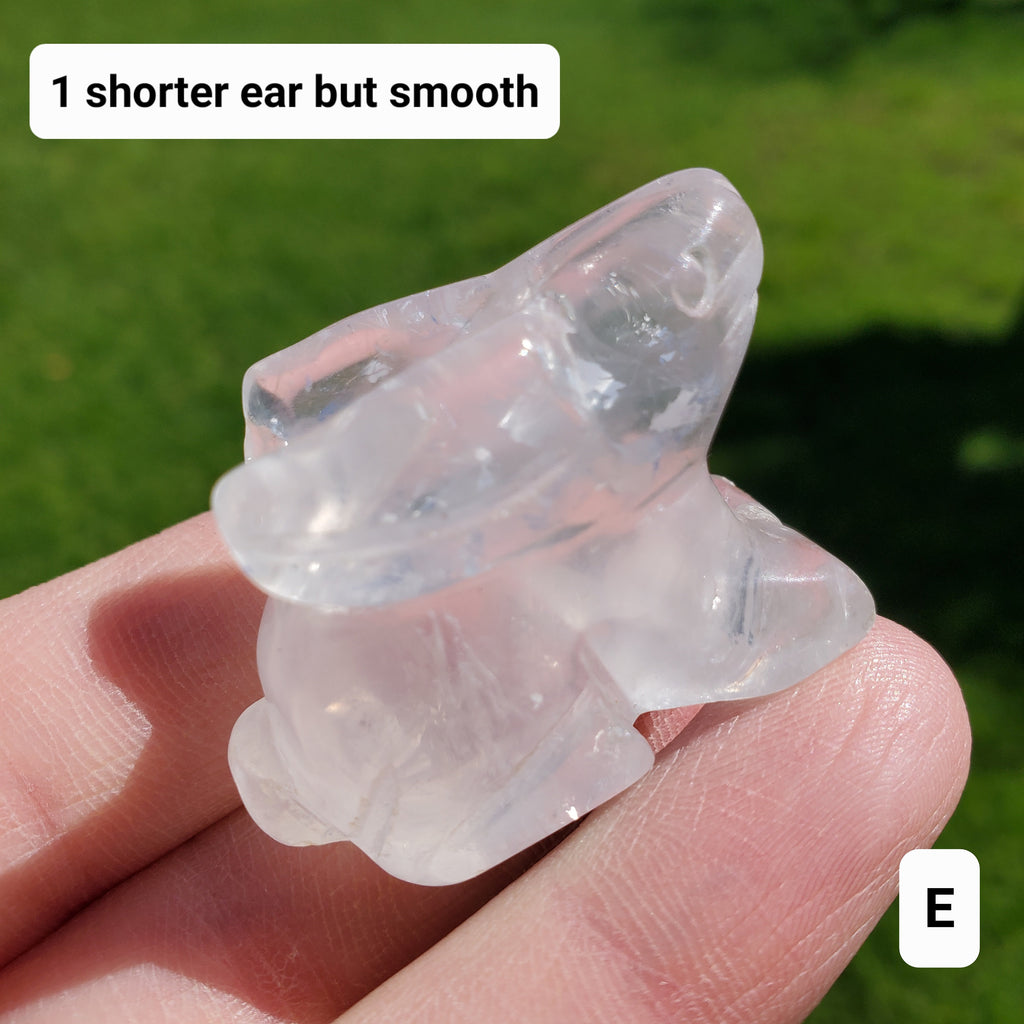 Quartz Bunny - Counteracts the Negative, Energizes Positive Energy, Cleanses Your Aura - 1.50" Clear Quartz Crystal Rabbit Healing Stone