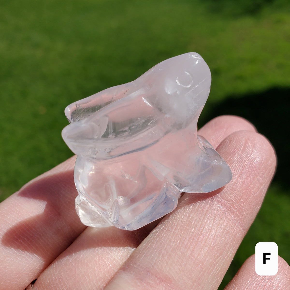 Quartz Bunny - Counteracts the Negative, Energizes Positive Energy, Cleanses Your Aura - 1.50" Clear Quartz Crystal Rabbit Healing Stone