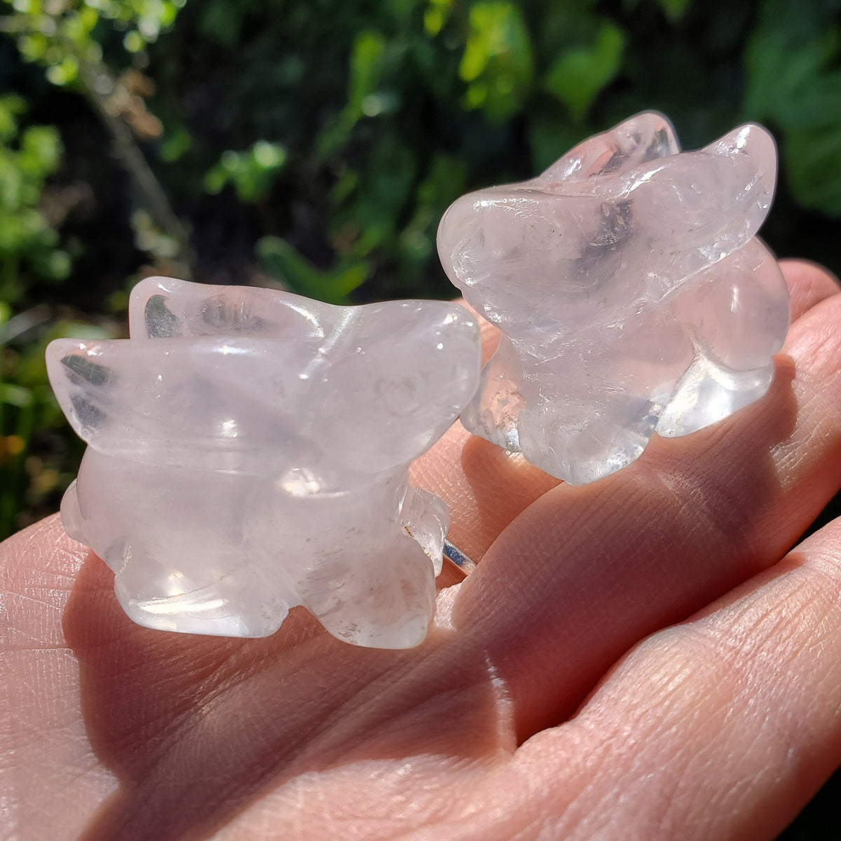 Quartz Bunny - Counteracts the Negative, Energizes Positive Energy, Cleanses Your Aura - 1.50" Clear Quartz Crystal Rabbit Healing Stone