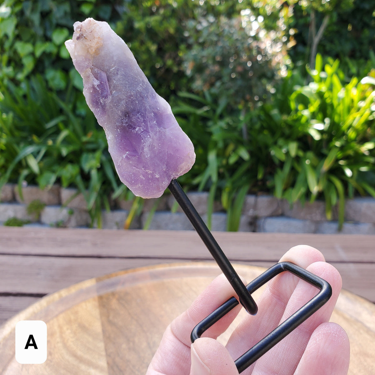Raw Amethyst on Stand - Calming, Energetic Protection, Positivity, Connection - Purple Amethyst Crystal Healing Gemstones