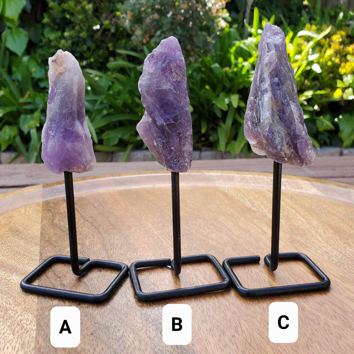 Raw Amethyst on Stand - Calming, Energetic Protection, Positivity, Connection - Purple Amethyst Crystal Healing Gemstones