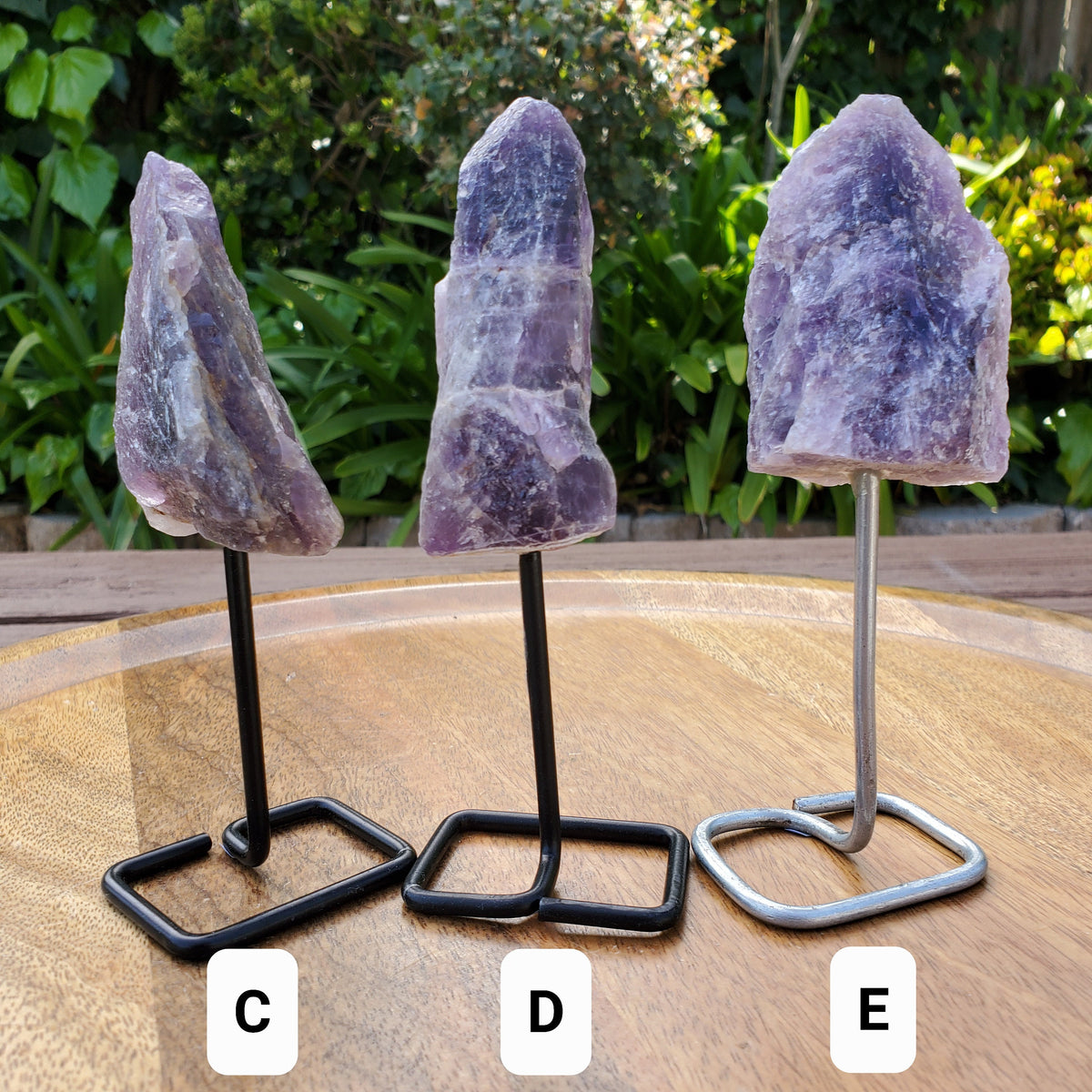 Raw Amethyst on Stand - Calming, Energetic Protection, Positivity, Connection - Purple Amethyst Crystal Healing Gemstones