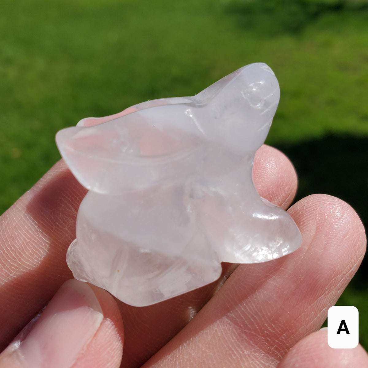 Quartz Bunny - Counteracts the Negative, Energizes Positive Energy, Cleanses Your Aura - 1.50" Clear Quartz Crystal Rabbit Healing Stone
