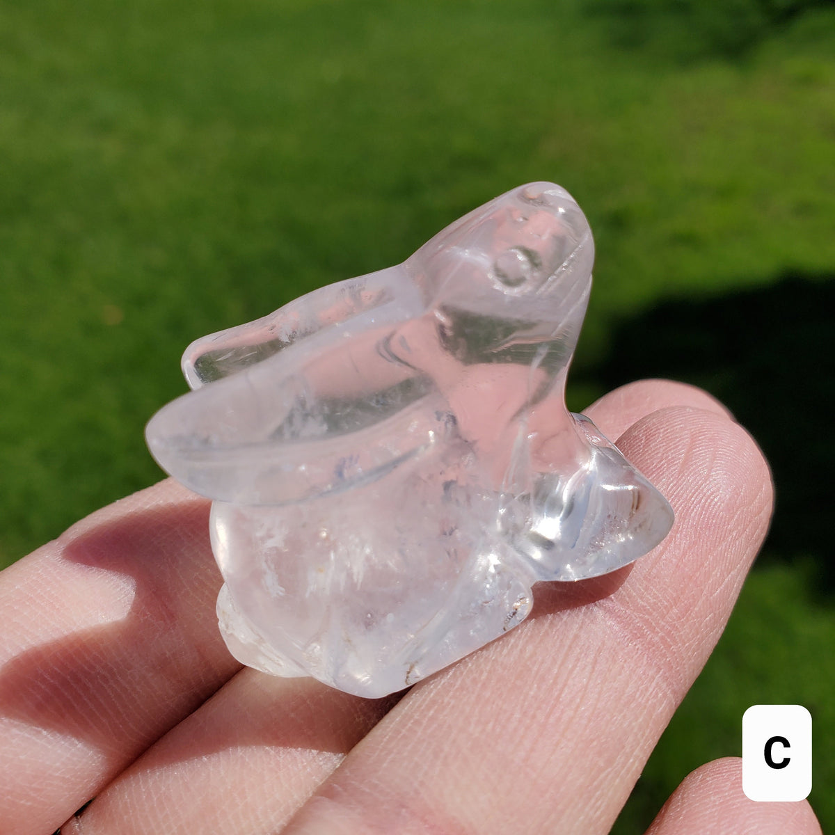 Quartz Bunny - Counteracts the Negative, Energizes Positive Energy, Cleanses Your Aura - 1.50" Clear Quartz Crystal Rabbit Healing Stone