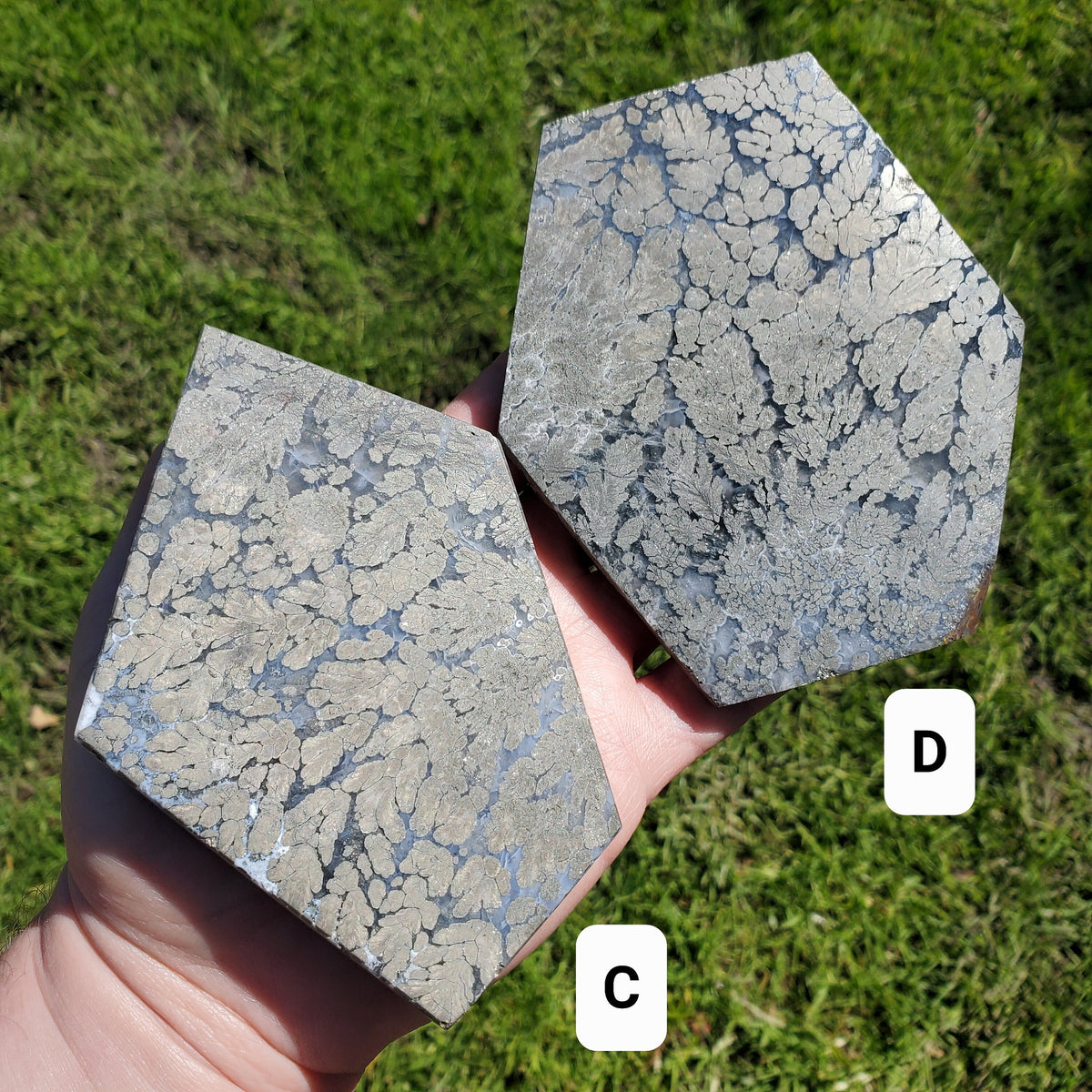 Pyrite Agate Slab with Stand - Blocks Negativity, Blocks EMF, Boost Personal Power - Crystal Pyrite in Agate Display Statement Gemstone