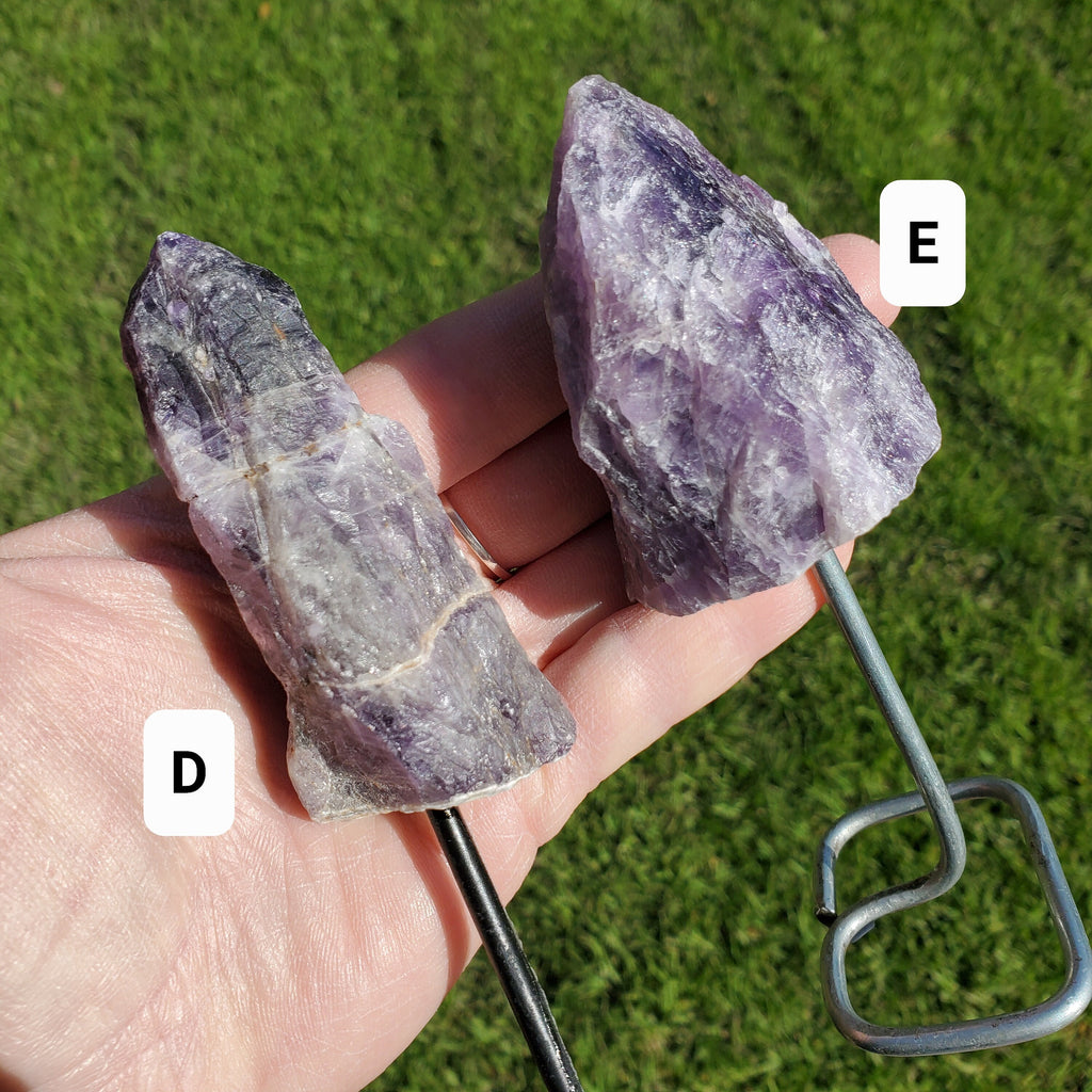 Raw Amethyst on Stand - Calming, Energetic Protection, Positivity, Connection - Purple Amethyst Crystal Healing Gemstones