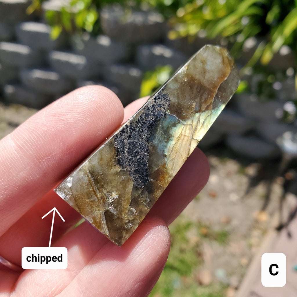 Small Flashy Labradorite Tower - Spiritual Connection, Awareness, Higher Self, Wisdom, Dreams - Lab Crystal Point Healing Gemstone