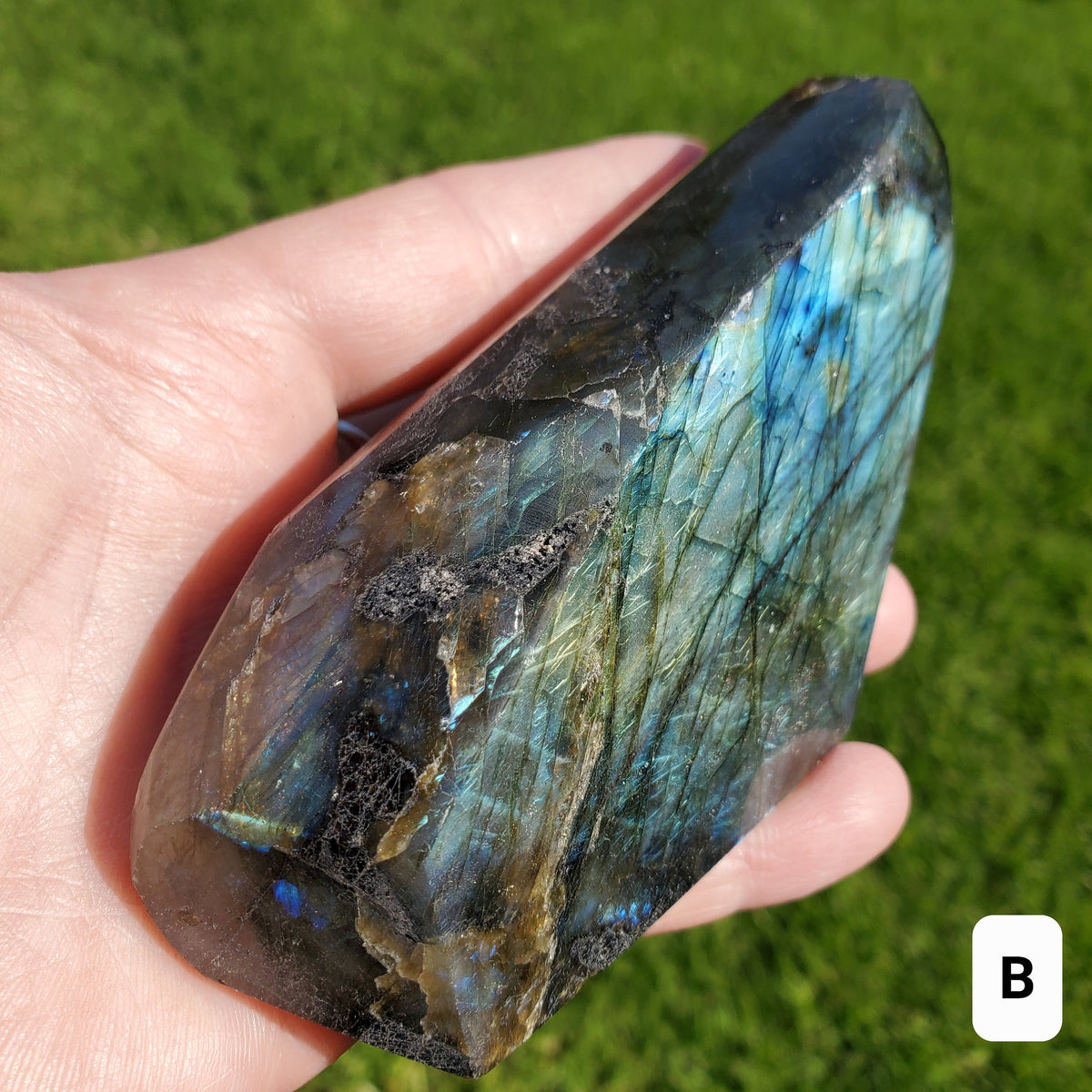 Flashy Labradorite Freeform - Awareness, Connection, Intuition, Psychic Abilities - Crystal Labradorite Free Form Healing Crystal Gemstone