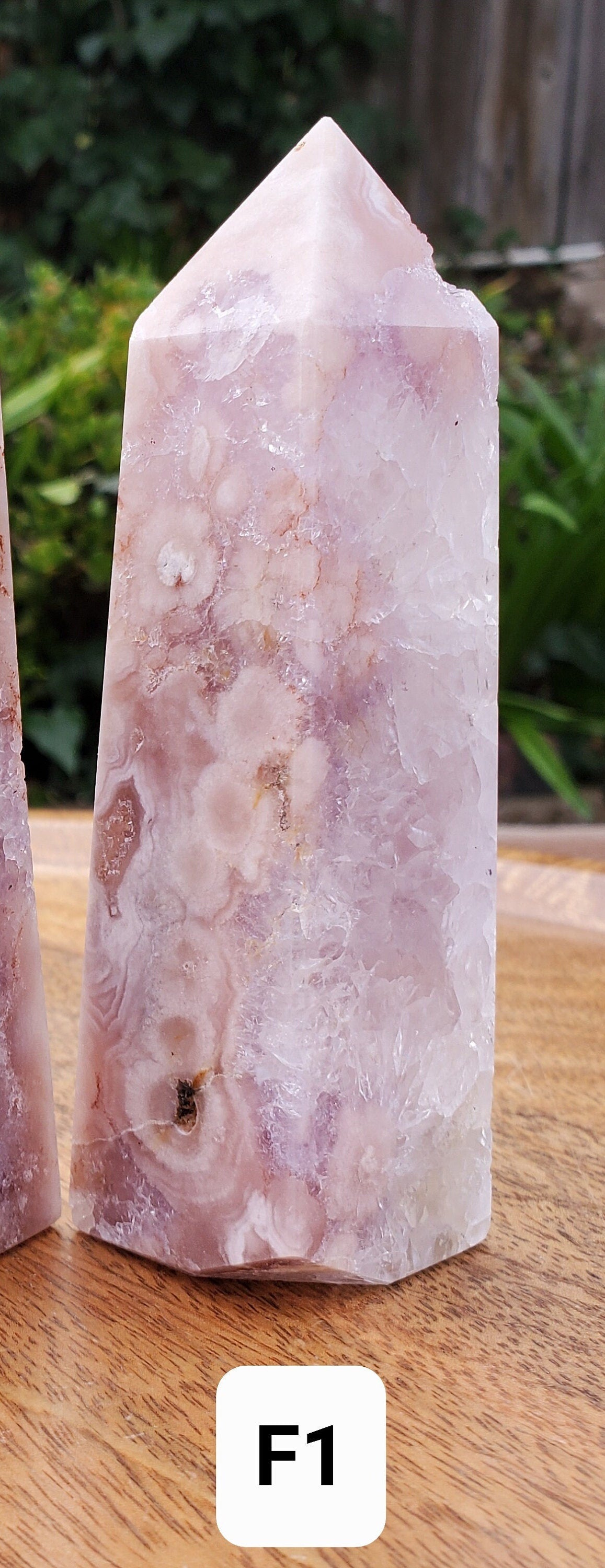Pink Amethyst Flower Agate Druzy Tower - Gentle, Nourishing, Growth, Positivity, Grounding - Pink Crystal Point Healing Crystals Gemstones