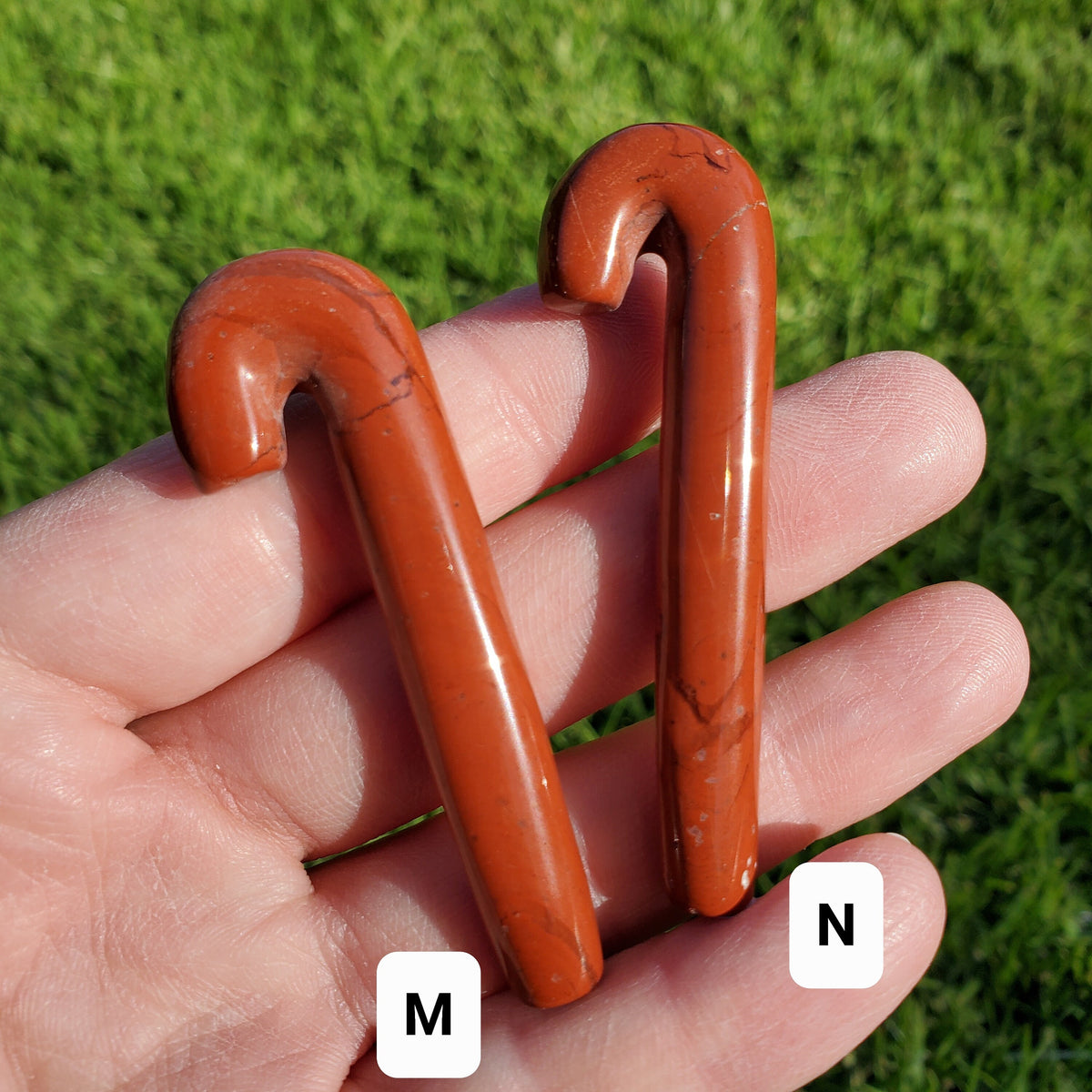 Red Jasper Candy Cane - Cellular Healing, Creativity, Reflection, Patience - Red Crystal Cane Stone Healing Gemstones