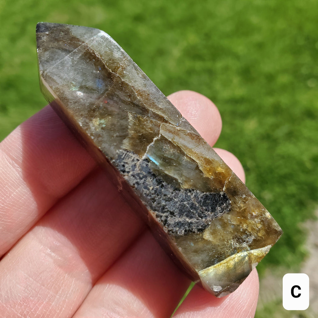 Small Flashy Labradorite Tower - Spiritual Connection, Awareness, Higher Self, Wisdom, Dreams - Lab Crystal Point Healing Gemstone
