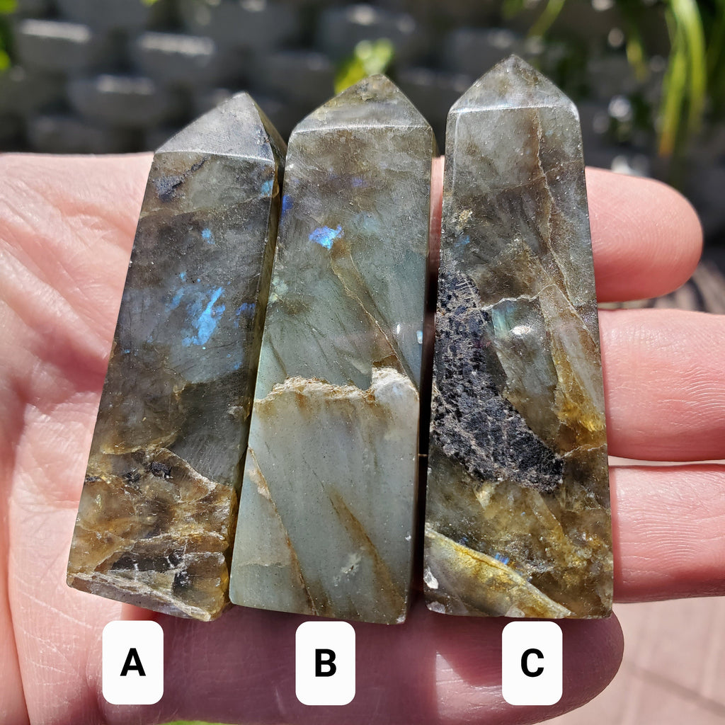 Small Flashy Labradorite Tower - Spiritual Connection, Awareness, Higher Self, Wisdom, Dreams - Lab Crystal Point Healing Gemstone