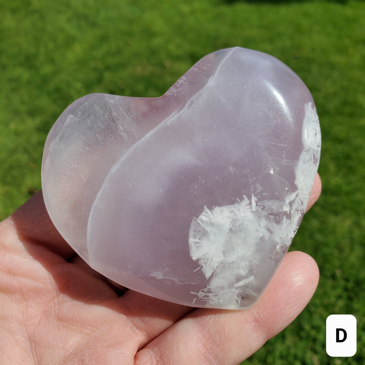 Lavender Fluorite Heart - Calming, Stability, Mental Clarity, Energetic Protection - Fluorite Healing Crystal Puffy Heart Gemstone