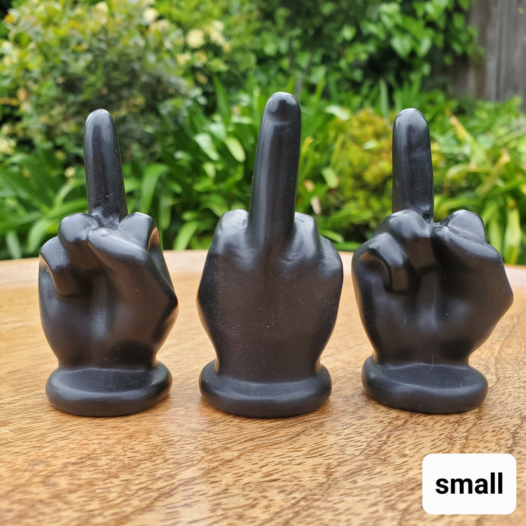 Obsidian Middle Finger Crystal - Self Reflection, Release Negativity, Increase Positivity - Crystal Hand Carving Gemstone