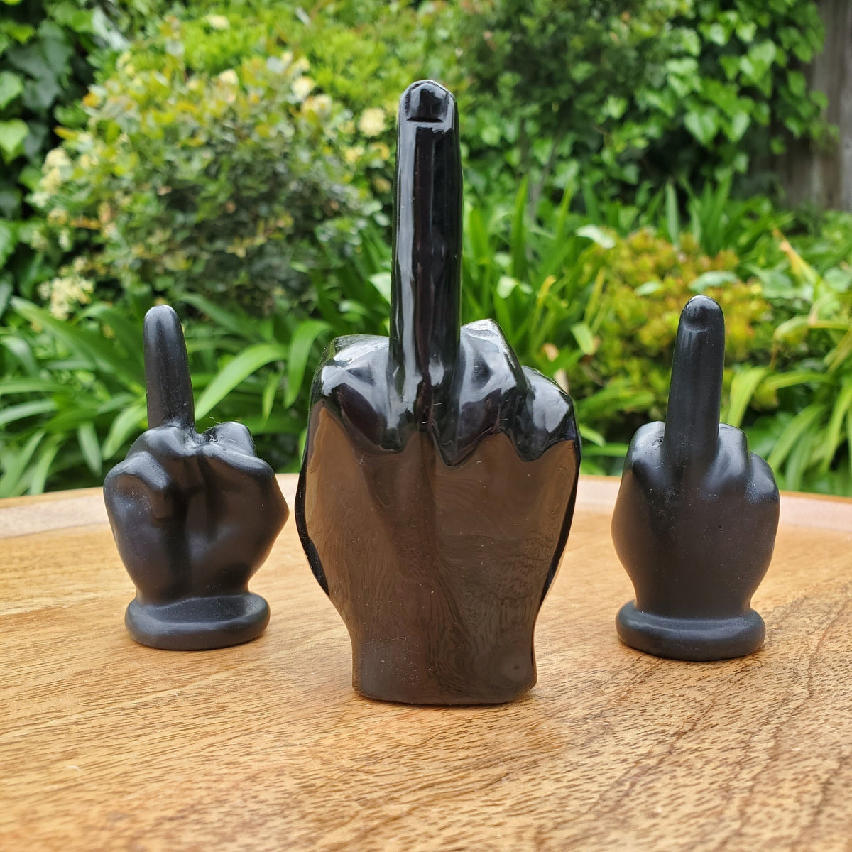 Obsidian Middle Finger Crystal - Self Reflection, Release Negativity, Increase Positivity - Crystal Hand Carving Gemstone