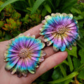 Bismuth Daisy Flower - Togetherness, Helps Bond Relationships, Strengthens Visualizations - Carved Flower Healing Gemstone