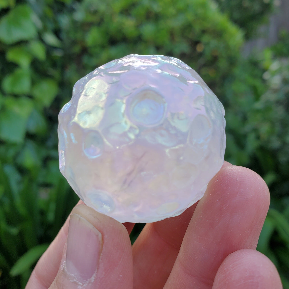 Aura Quartz Full Moon Sphere - Counteracts Negative Energy, Magnifies Positive Energy, Cleanses Aura - Angel Quartz Crystal Ball Gemstone
