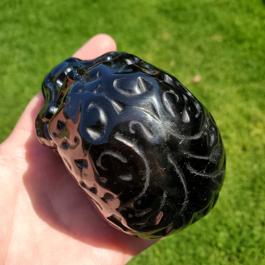 Obsidian Sugar Skull - Self Reflection, Release Negative Energies - Obsidian Black Skull Healing Crystals Gemstones