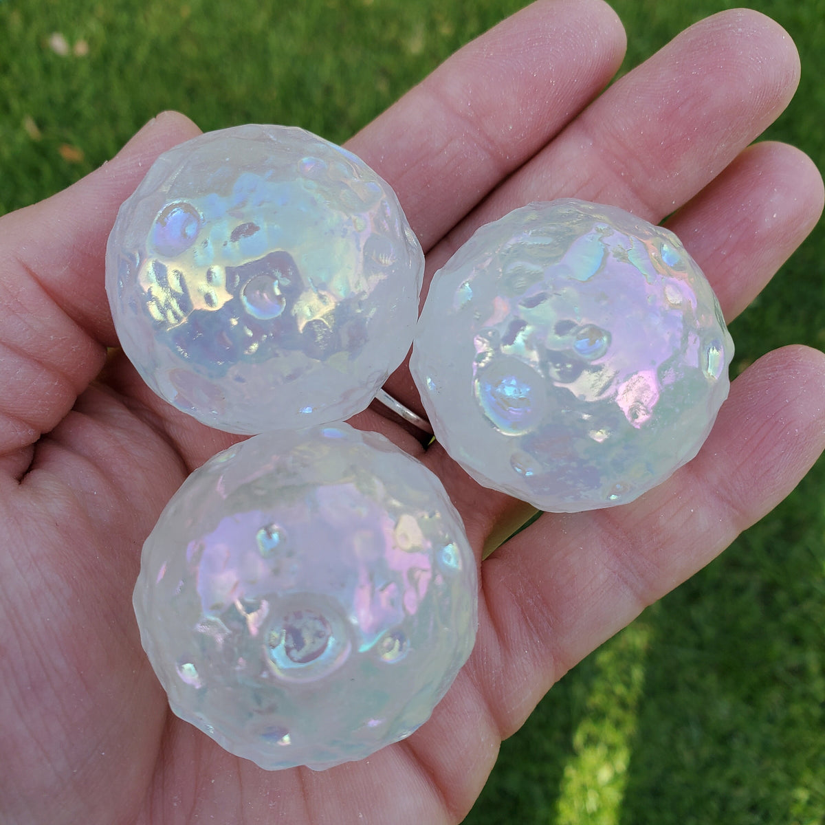 Aura Quartz Full Moon Sphere - Counteracts Negative Energy, Magnifies Positive Energy, Cleanses Aura - Angel Quartz Crystal Ball Gemstone