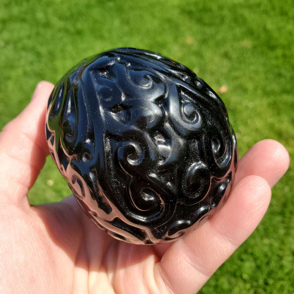 Obsidian Sugar Skull - Self Reflection, Release Negative Energies - Obsidian Black Skull Healing Crystals Gemstones