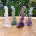 Cute Crystal Broom - Amethyst, Lepidolite, Fluorite, Green Aventurine or Rose Quartz - Witchy Broom Crystal Healing Gemstone
