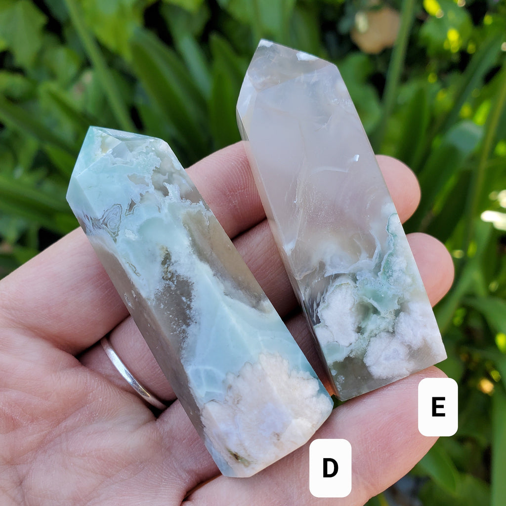 Green Flower Agate Tower - Gentle, Nourishing, Growth - Flower Agate Crystal Tower Crystal Healing Gemstone