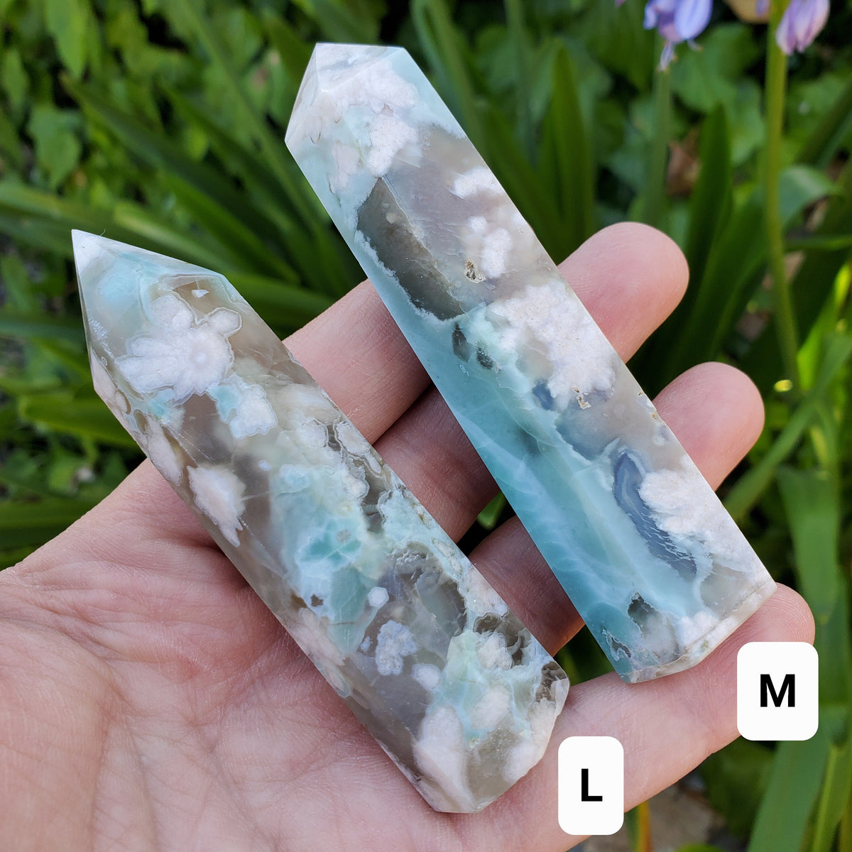 Green Flower Agate Tower - Gentle, Nourishing, Growth - Flower Agate Crystal Tower Crystal Healing Gemstone