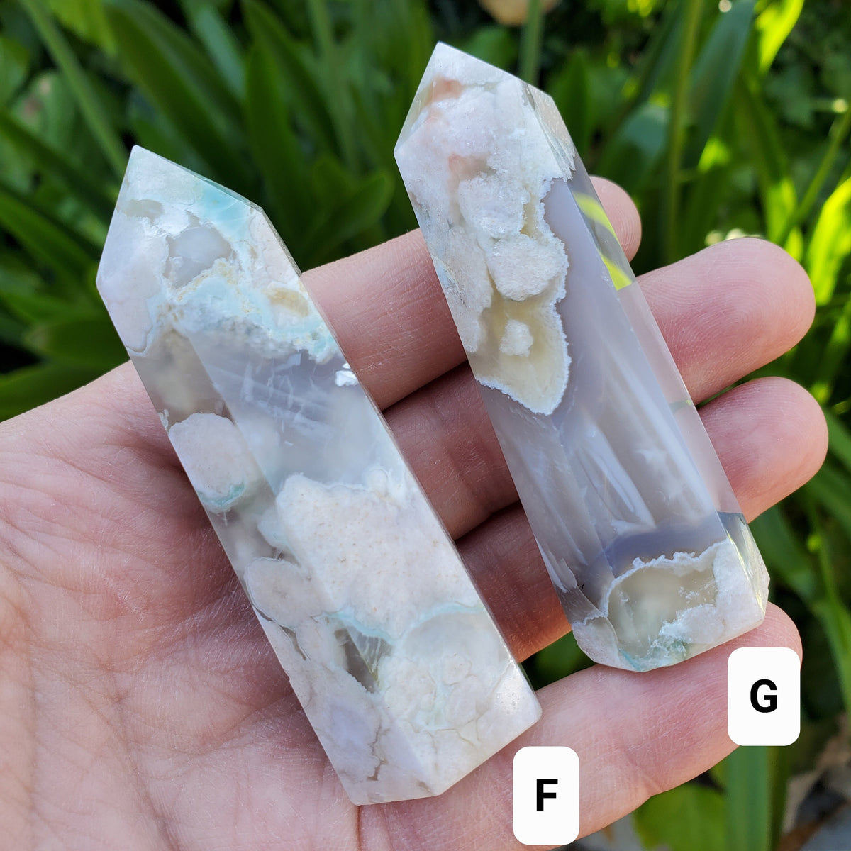 Green Flower Agate Tower - Gentle, Nourishing, Growth - Flower Agate Crystal Tower Crystal Healing Gemstone