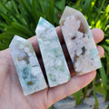 Green Flower Agate Tower - Gentle, Nourishing, Growth - Flower Agate Crystal Tower Crystal Healing Gemstone