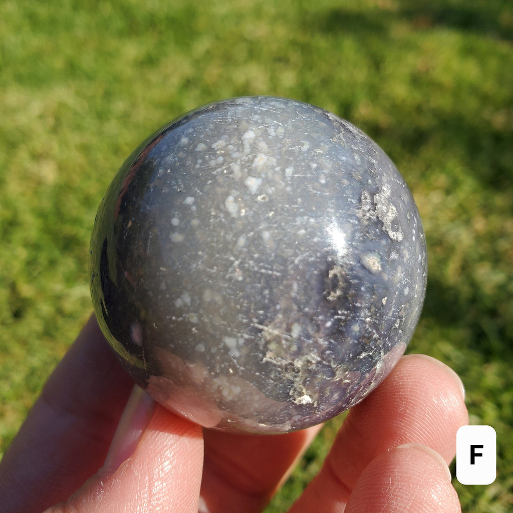 Grape Agate Sphere - Psychic Protection, Dreams, Intuition - Agate Crystal Ball Healing Crystals Gemstones