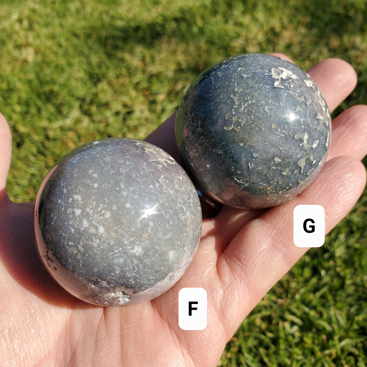 Grape Agate Sphere - Psychic Protection, Dreams, Intuition - Agate Crystal Ball Healing Crystals Gemstones