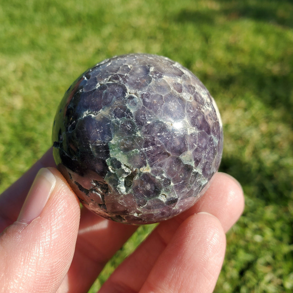 Grape Agate Sphere - Psychic Protection, Dreams, Intuition - Agate Crystal Ball Healing Crystals Gemstones