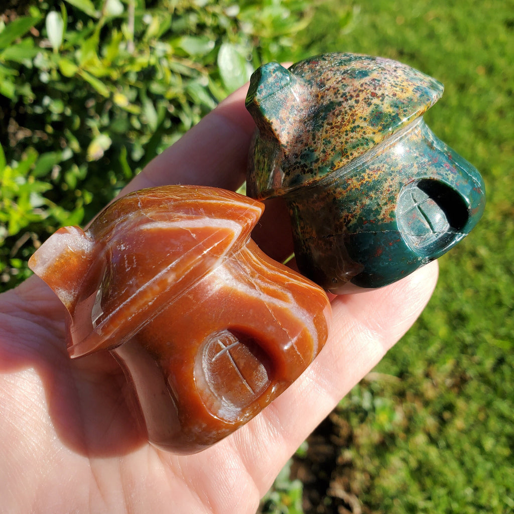 Ocean Jasper Mushroom House - Strength & Renewal - Jasper Crystal Carved Mushie House Healing Crystals Gemstones