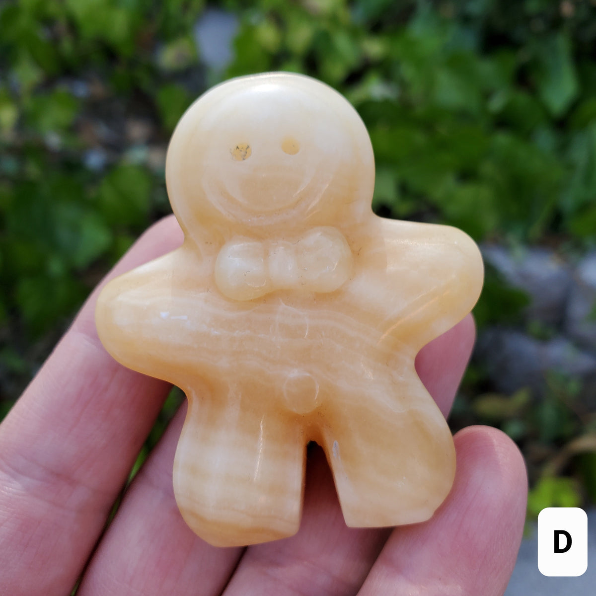 Orange Calcite Gingerbread Man - Confidence, Self-Esteem, Creative & Sexual Energy - Calcite Crystal Gingerbread Healing Gemstone