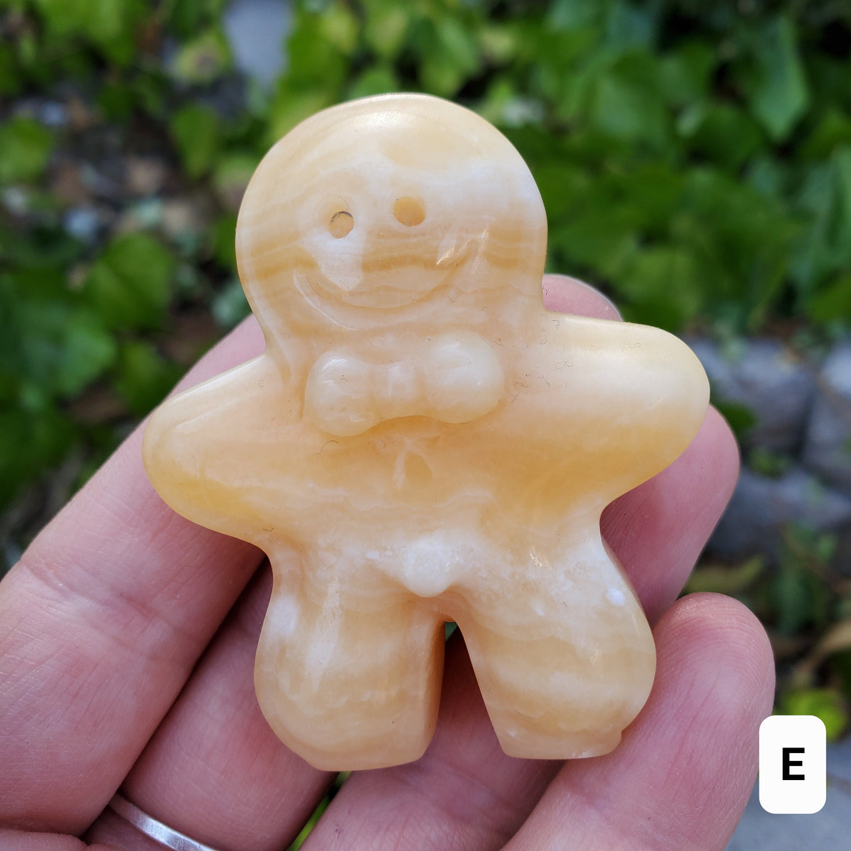 Orange Calcite Gingerbread Man - Confidence, Self-Esteem, Creative & Sexual Energy - Calcite Crystal Gingerbread Healing Gemstone