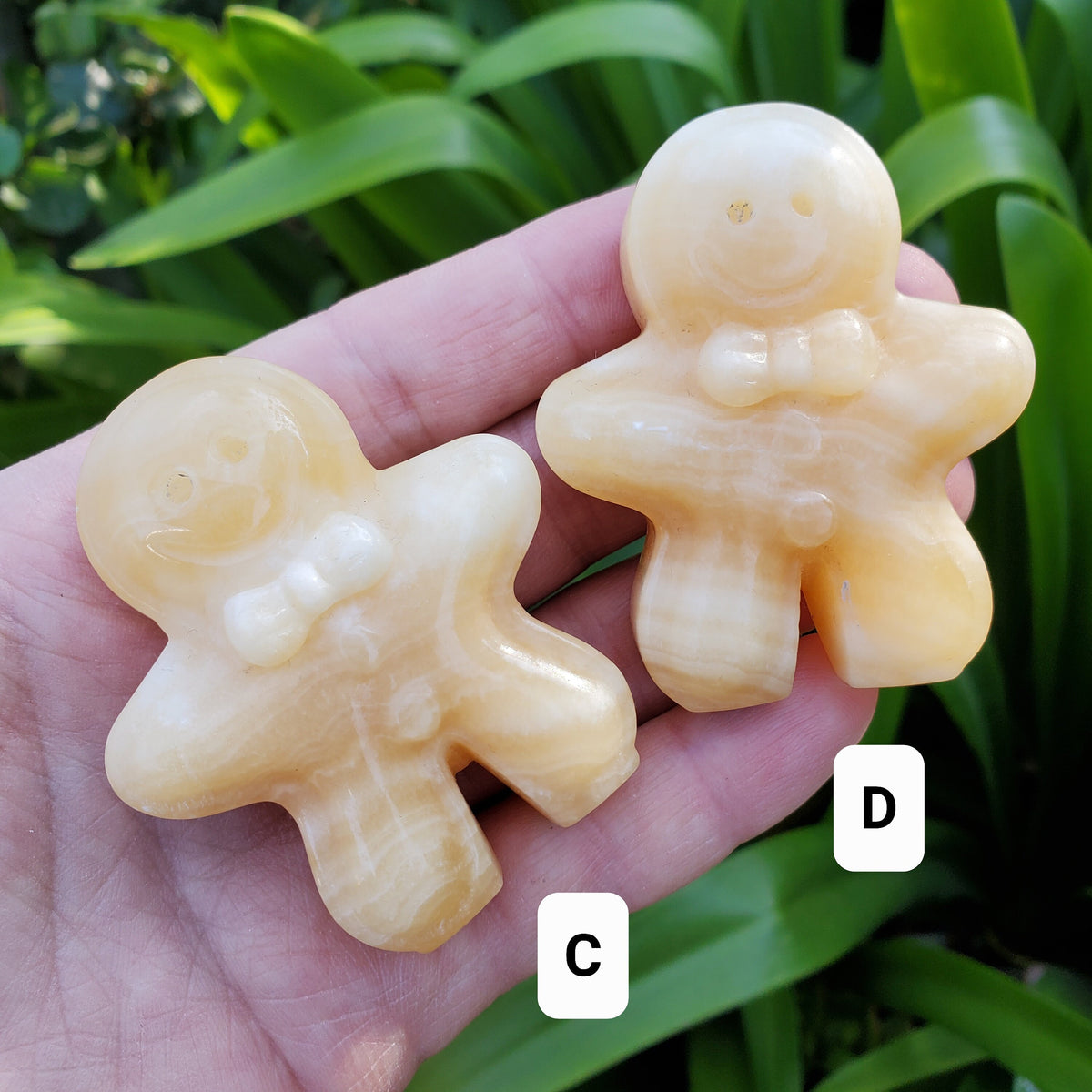 Orange Calcite Gingerbread Man - Confidence, Self-Esteem, Creative & Sexual Energy - Calcite Crystal Gingerbread Healing Gemstone