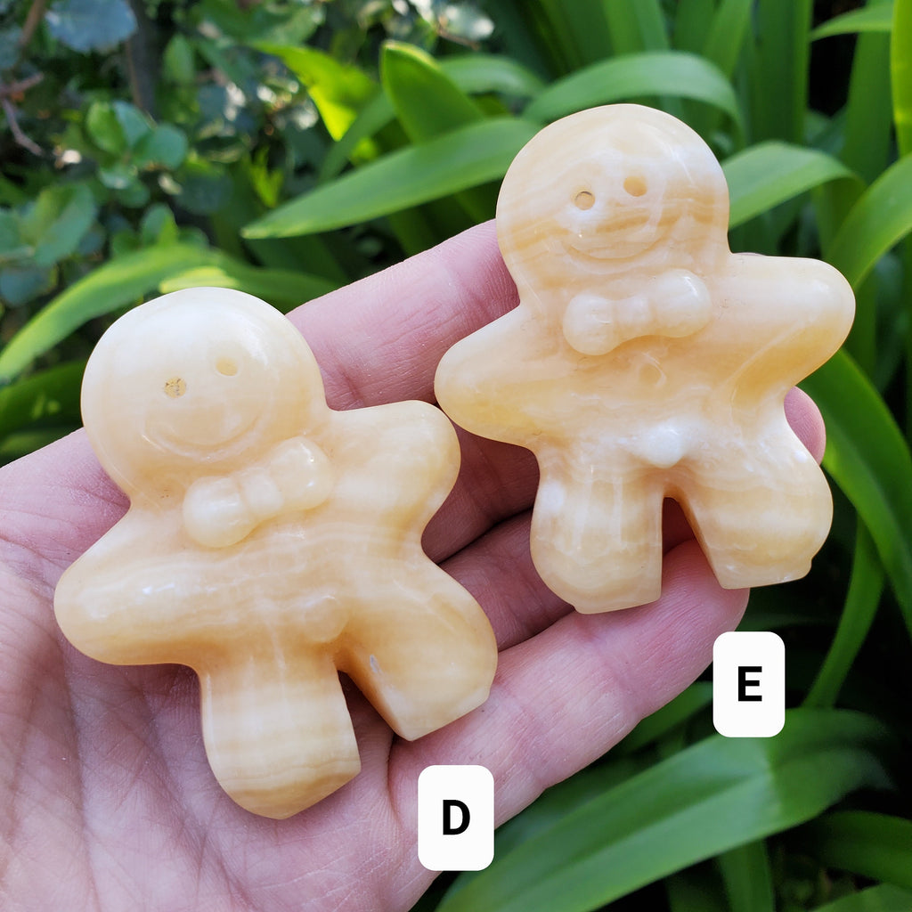 Orange Calcite Gingerbread Man - Confidence, Self-Esteem, Creative & Sexual Energy - Calcite Crystal Gingerbread Healing Gemstone