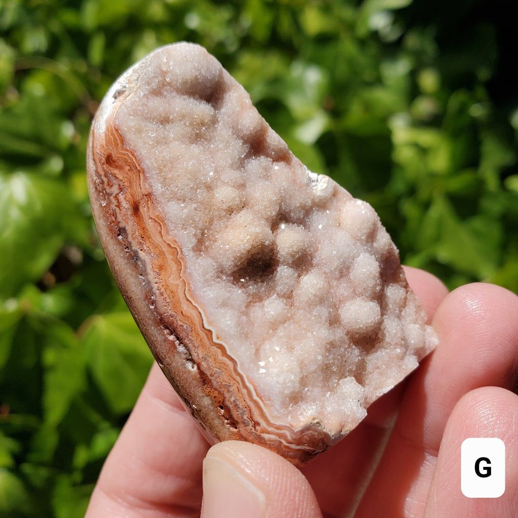Small Pink Lace Agate Druzy Freeform - Balance Physical, Mental, Emotional - Pink Agate Crystal Druzy Cluster Healing Gemstones