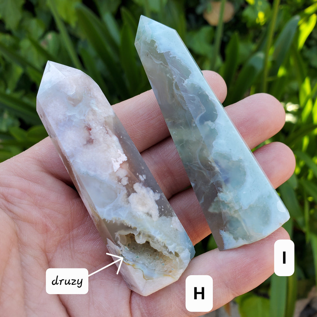 Green Flower Agate Tower - Gentle, Nourishing, Growth - Flower Agate Crystal Tower Crystal Healing Gemstone