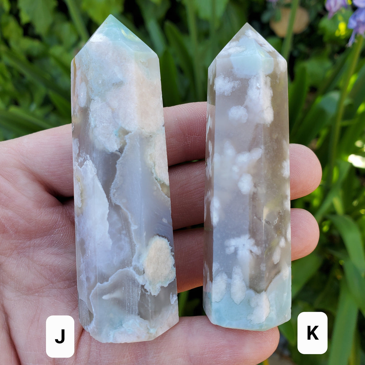 Green Flower Agate Tower - Gentle, Nourishing, Growth - Flower Agate Crystal Tower Crystal Healing Gemstone