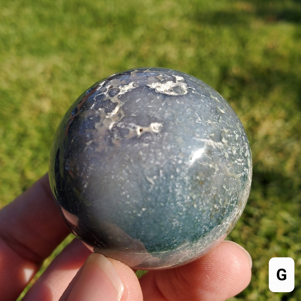 Grape Agate Sphere - Psychic Protection, Dreams, Intuition - Agate Crystal Ball Healing Crystals Gemstones