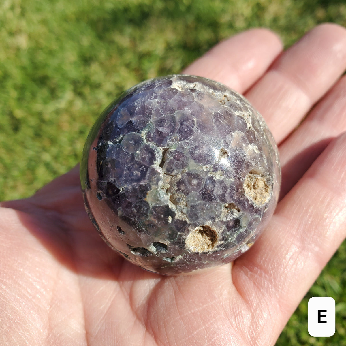 Grape Agate Sphere - Psychic Protection, Dreams, Intuition - Agate Crystal Ball Healing Crystals Gemstones