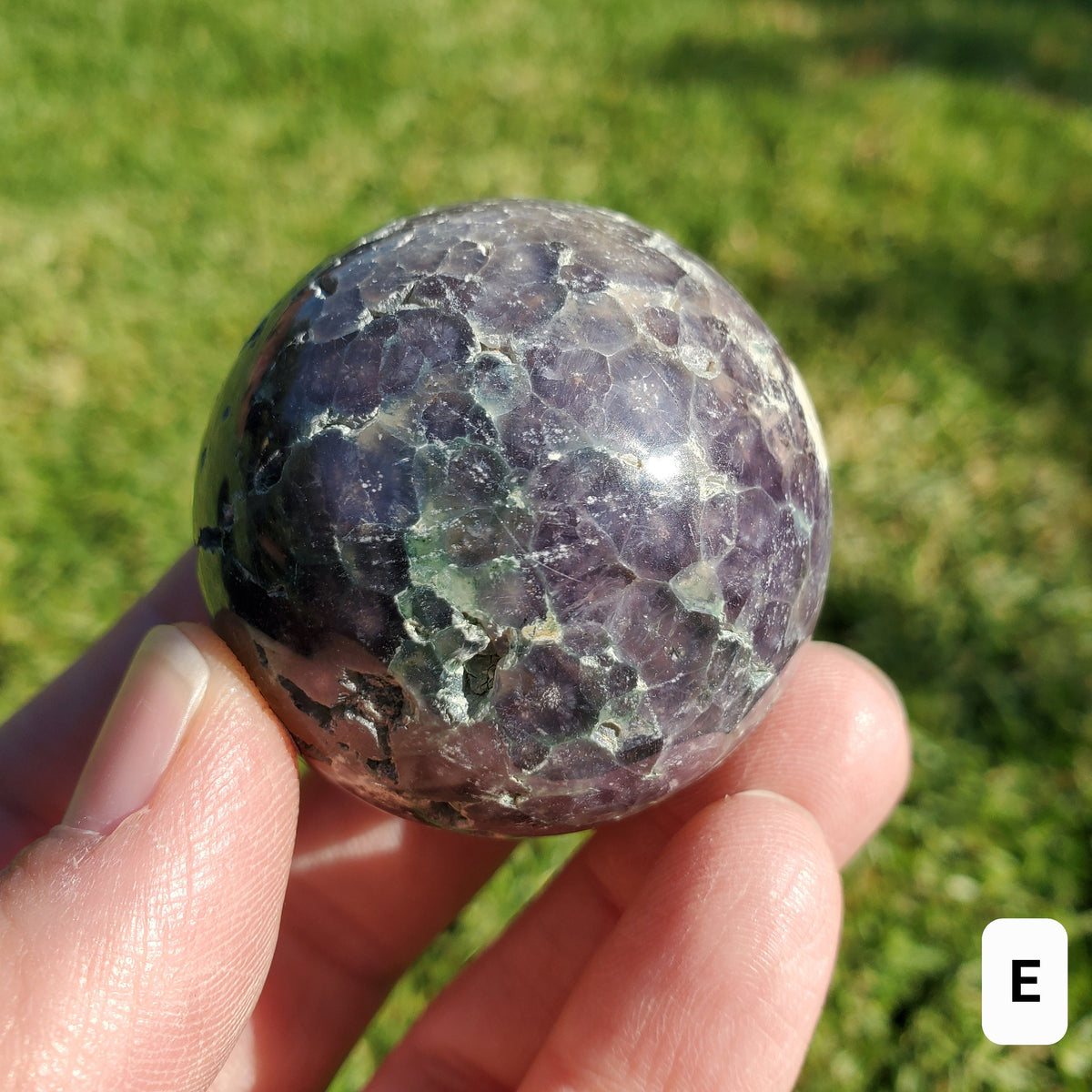 Grape Agate Sphere - Psychic Protection, Dreams, Intuition - Agate Crystal Ball Healing Crystals Gemstones
