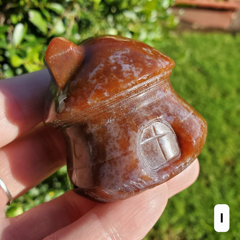 Ocean Jasper Mushroom House - Strength & Renewal - Jasper Crystal Carved Mushie House Healing Crystals Gemstones
