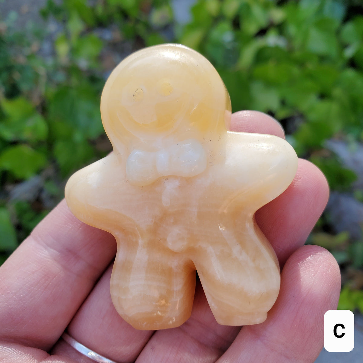 Orange Calcite Gingerbread Man - Confidence, Self-Esteem, Creative & Sexual Energy - Calcite Crystal Gingerbread Healing Gemstone