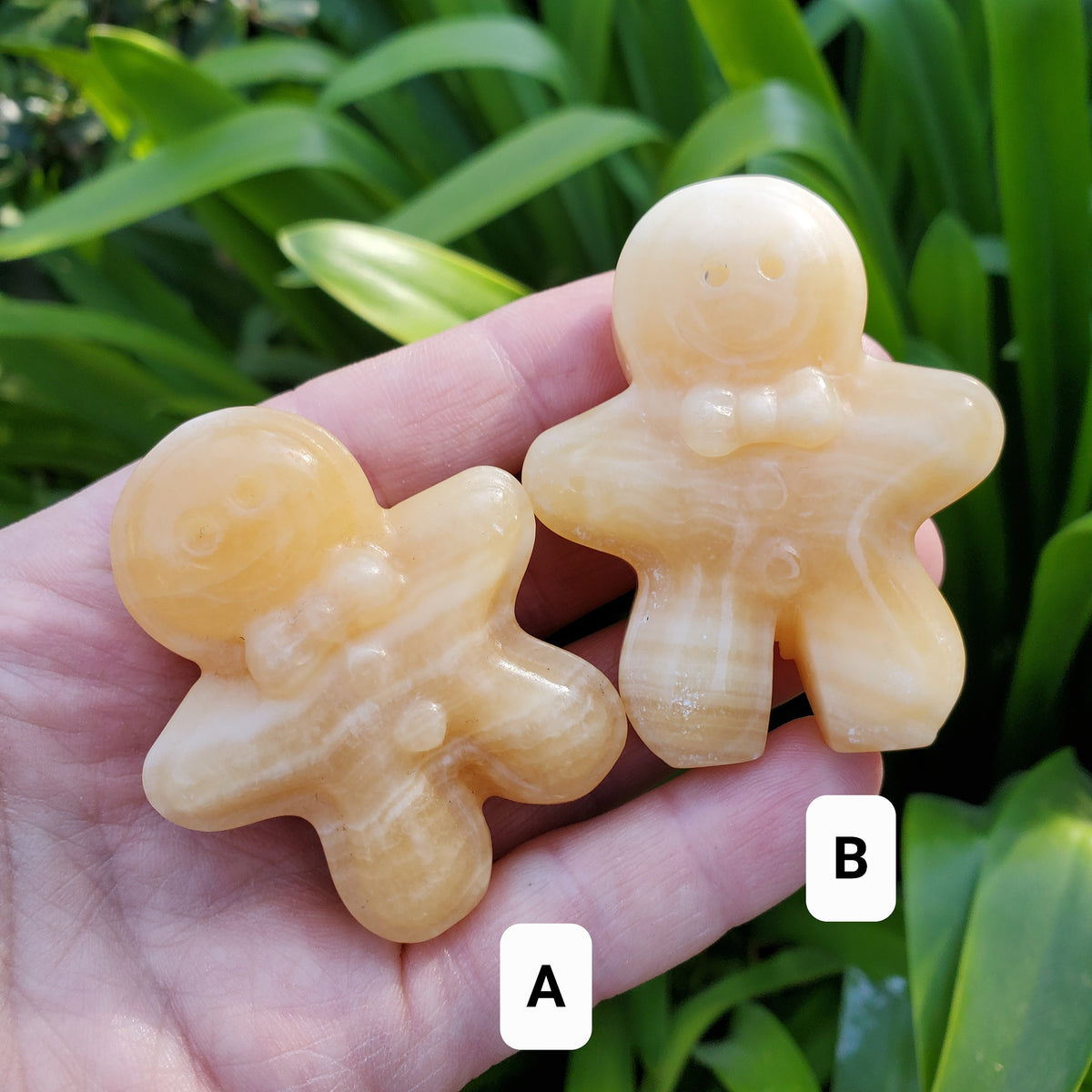 Orange Calcite Gingerbread Man - Confidence, Self-Esteem, Creative & Sexual Energy - Calcite Crystal Gingerbread Healing Gemstone