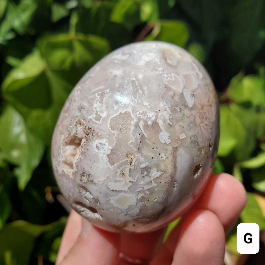 Druzy Agate Egg - Balance of the Physical, Mental & Emotional - Agate Crystal Egg Carving Healing Gemstone