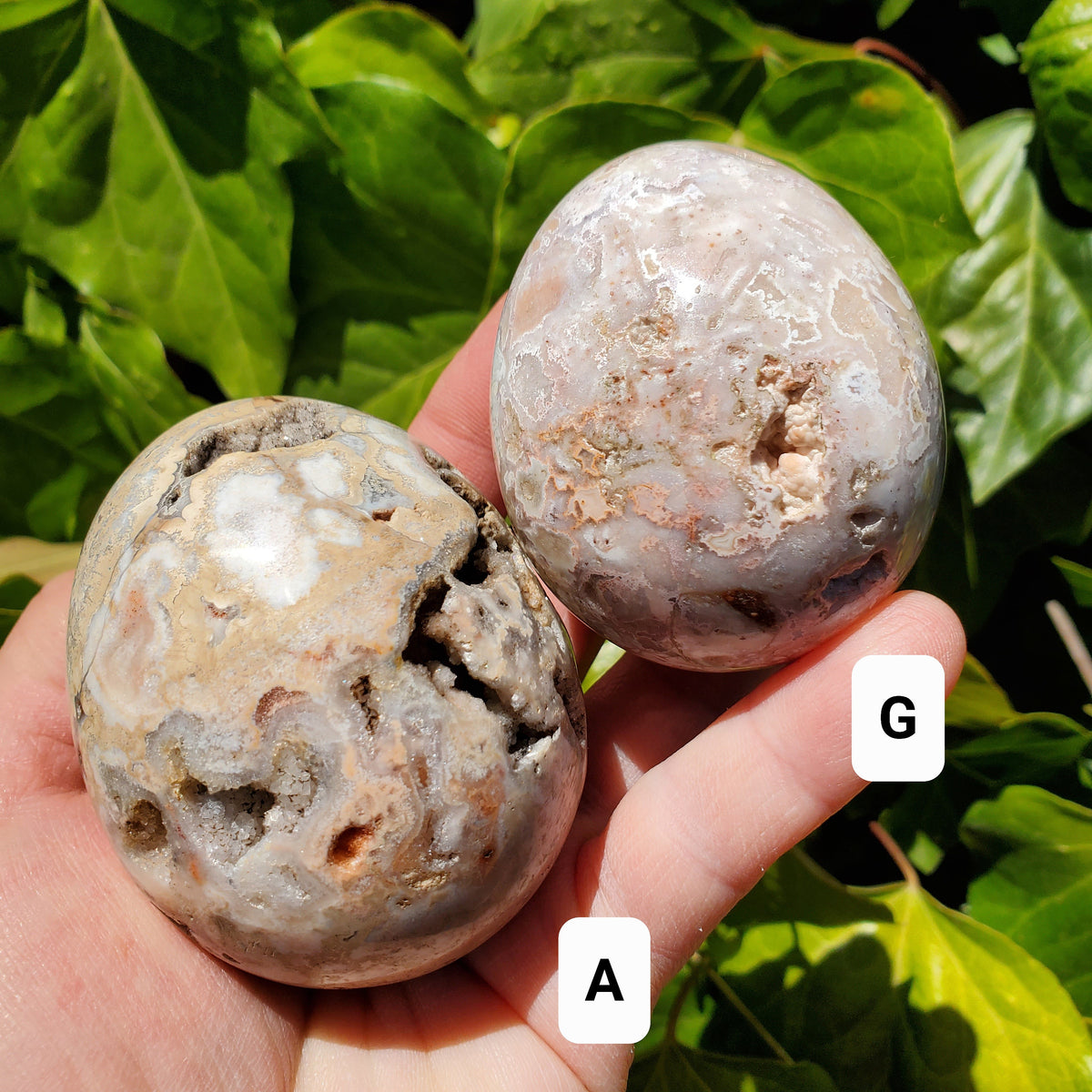 Druzy Agate Egg - Balance of the Physical, Mental & Emotional - Agate Crystal Egg Carving Healing Gemstone