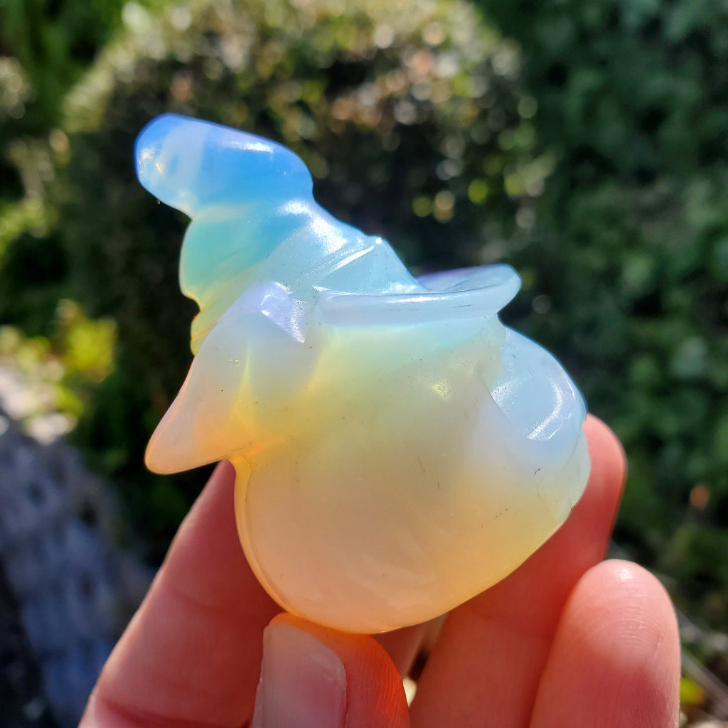 Opalite Pumpkin with Witch Hat - Confidence, Boost Inner Power, Stabilizing - Crystal Pumpkin Carving Healing Gemstones