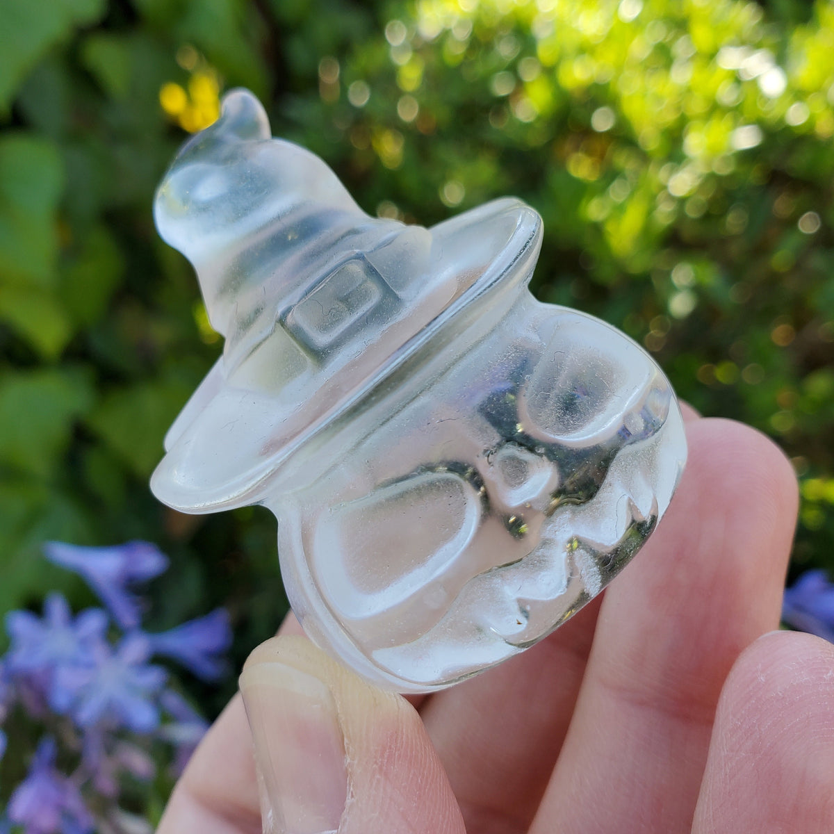 Glass Pumpkin with Witch Hat - Light Reflecting Crystal Pumpkin - 2.15" Crystal Carved Pumpkin - Halloween Decoration